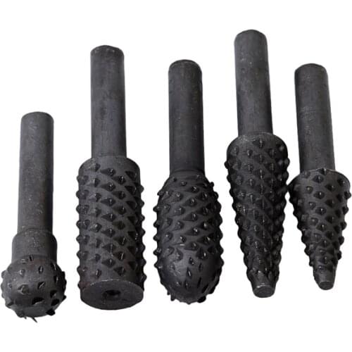 5 Pieces Woodworking Special-Shaped Rotation File Wood Carving Knife Woodworking File Sanding Head Embossing Rotary Burrs