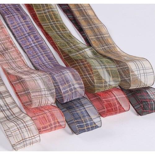 5 yards/lots Lattice Chiffon Jumper Ribbon DIY Bowknot Material Dress Top Hat Hair Accessories Gift Box Packaging