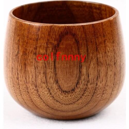 Fast Shipping wholesale 100PCS High quality nature Wood Tea Cup Wooden Cup Eco-friendly Pot-bellied Cup