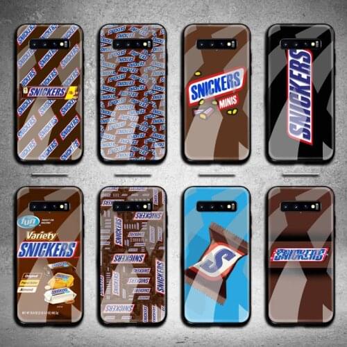 Hot cute bear chocolate SNICKERS Phone Case Tempered Glass For Samsung S20 Plus S7 S8 S9 S10 Plus Note 8 9 10 Plus