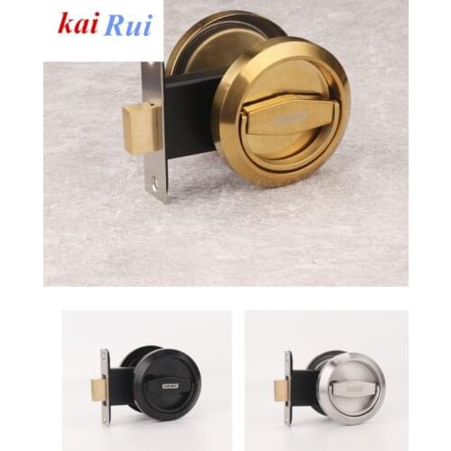 Stainless Steel 304 Black Low Profile Door Locks Hidden Passage Bolt/Pull Handle Gold silver Low Profile Door Locks