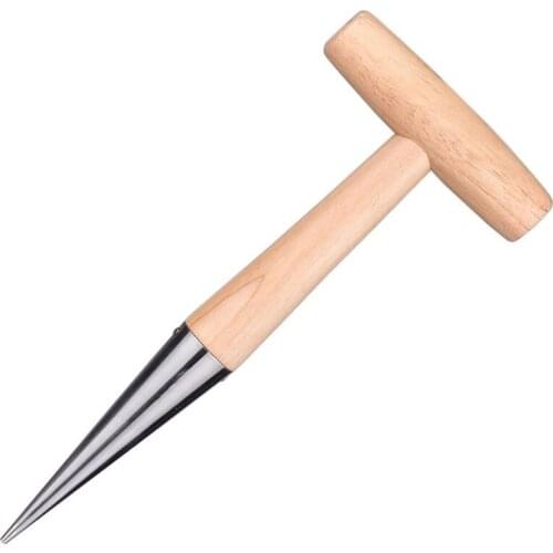 Gardening Hole Puncher with Wooden Handle Convenience Hole Digger Garden Tool for Sow Seeds Transplant Plant TN88