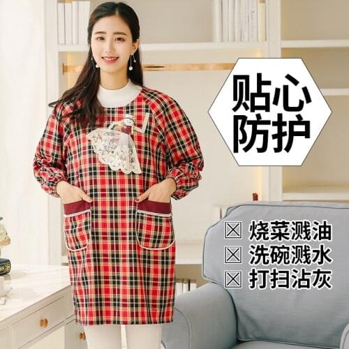 Sleeve apron long-sleeved adult gown waterproof and oil-proof Korean fashion kitchen home Japanese cute ladies waist