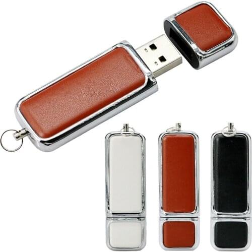 Leather Usb Flash Drive 32GB High Speed Flash Memory Stick 4GB 8GB 16GB Pendrive 64GB 128GB Portable Pen Drive Customize Logo
