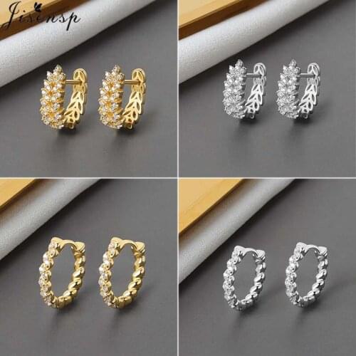 Jisensp Simple Stylish Earrings Hoops Women Rhinestone Twist Band Earrings Female Cool Accessories Versatile Jewelry Gift