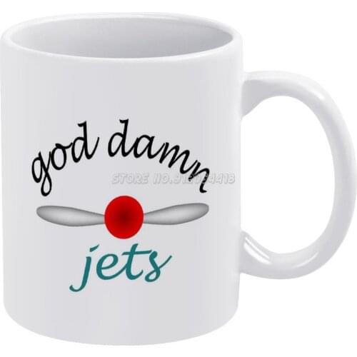 God Damn Jets Coffee Mugs Pattern Coffee Mug 330ml Milk Water Cup Creative Fathers Day Gifts God Damn Jets Jets Birthday Broadwa
