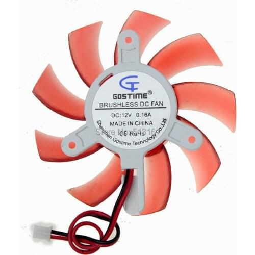 Gdstime PC VGA Video Card Heatsink Cooler Cooling Fan 75mm 12V DC 2Pin Red