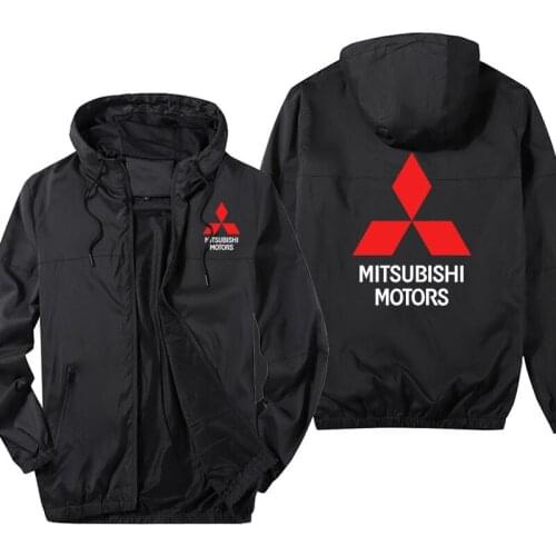 NEW Casual trend Hooded breathable jackets Men sportswear Mitsubishi car logo print high quality men clothing Men tops