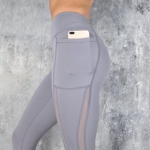 Leggings Fitness Women Leggings Solid Color Women High Waist Pocket Workout Quick Dry Leggins Fashion Casual Leggings