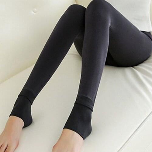 New Women Heat Fleece Winter Stretchy Leggings Warm Fleece Lined Slim Thermal Pants SCI88