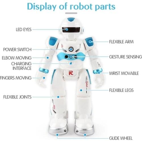 Remote Control Robot Multi-function USB Charging Childrens Toy RC Robot Will Sing Dance Action Figure Gesture Sensor Robot