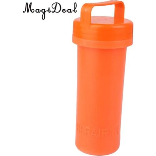 MagiDeal Marine Durable PVC Repair Kit Container Bucket for Kayak Inflatable Rubber Boat Orange Fishing Yatch Dinghy Accessories