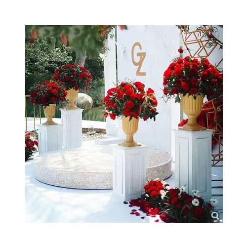 New PVC white square column split road lead wooden dessert table European Roman column wedding road lead outdoor wedding props