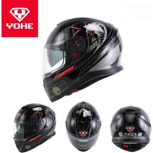 2019 Winter New YOHE Double Lens Motorcycle Helmet Full Face Motorbike Helmets made of ABS and PC visor have 8 kinds of colors