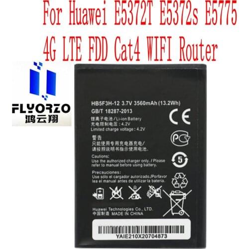 NEW High Quality 3560mAh HB5F3H-12 Battery For Huawei E5372T E5372s E5775 4G LTE FDD Cat4 WIFI Router Mobile Phone