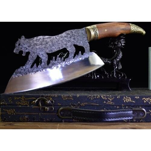 2021 NEW Brand Knife For Kitchen Top Stainless Steel Personality Tiger Totem Unique Creative Gift High Quality Chef Knifees