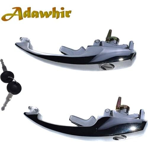 Pair Left Right Outer Door Handles With 2 Keys For VW Super Beetle Bug 1968-1979 113898205M,113837205M New