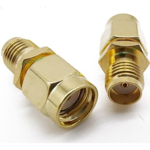 2Pcs RF Connector Adapter RP-SMA Male Switch SMA Female Straight Coupling Connector male to SMA female Jack Straight Wholesale