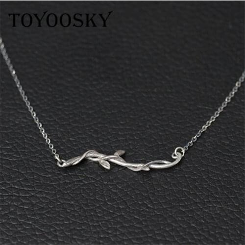 Genuine 100% 925 Sterling Silver Vintage Tree Branches Vine Choker Necklace For Women Do The Old Style Lady Accessories