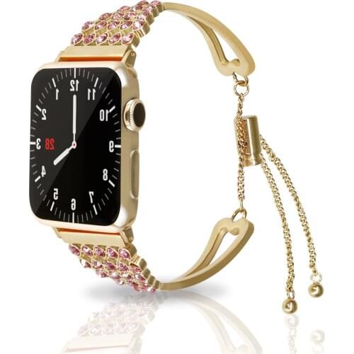 Women Strap for Apple Watch band 38mm 42mm iWatch 4 Band 40mm 44mm Bling Stainless Steel Metal Bracelet Apple Watch 4 3 2 1