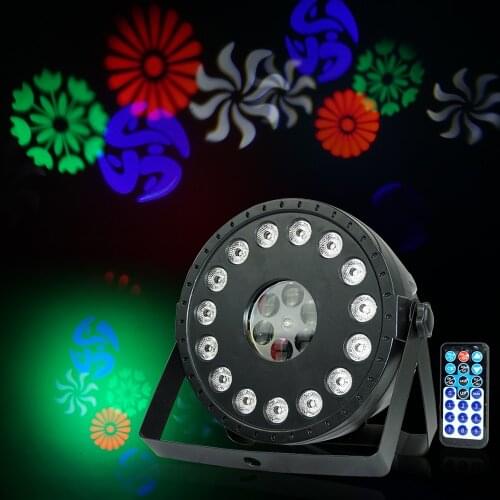 RGB 15 LEDs+Pattern Projector Par Light Flat Par Light LED Stage Wash/Pattern 2in1 Par Light