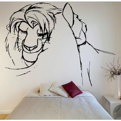 Romantic Stickers For Childrens Rooms, Wall Stickers For Lion Couples, Cartoon Decals, Vinyl Windows, Interior Decoration