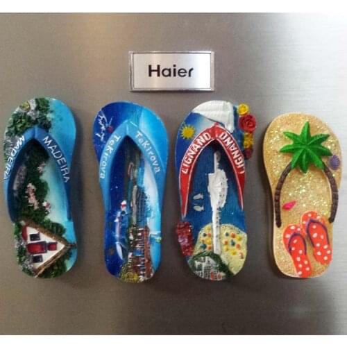 Slippers in the shape of Italy, Portugal, Turkey Tourism Souvenir Fridge Magnets