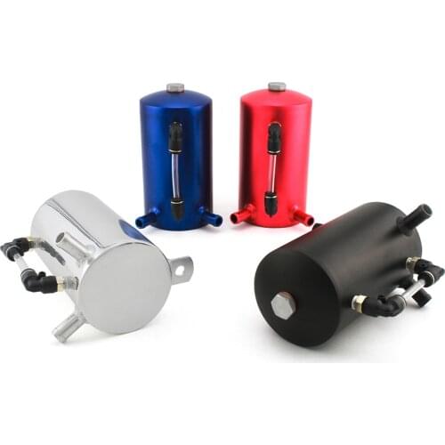 Aluminum 12mm 500ml Universal Oil Catch Tank Reservoir Car Styling Engine Fuel Seperator Can