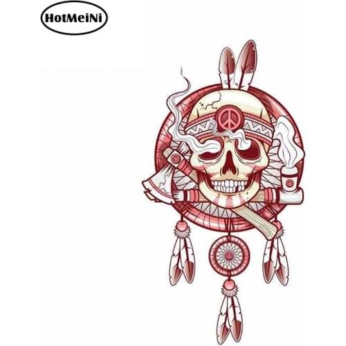 HotMeiNi 13cm x 7.4cm Funny Car Stickers Red Chief Skull Waterproof Decals Laptop Auto Fine Sticker Car Assessoires Decoration