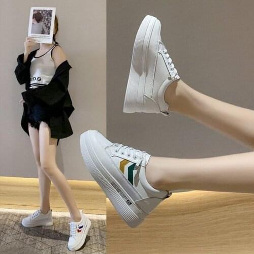 Womens Sports Chunky Sneakers Little White Women Platform Shoes Breathable Vulcanize Shoes Women Walking Shoe Zapatillas Mujer