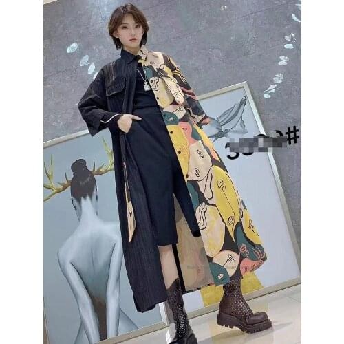 European Summer New Light Luxury Temperament Printed Stitching Design Sense Niche Shirt Dresses Women Fashion Streetwear 2021