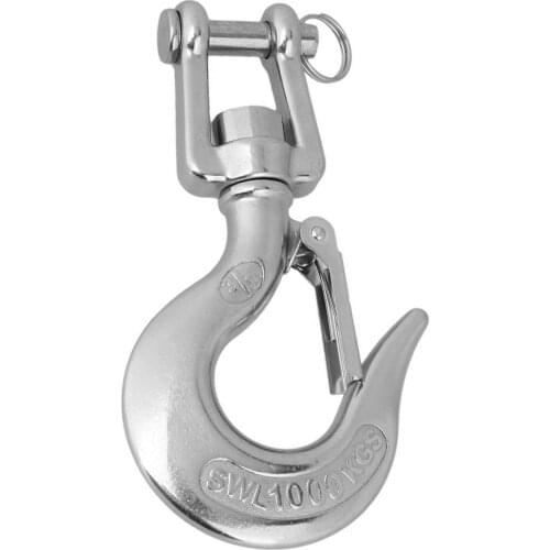 1Pcs Silver 304 Stainless Steel Trigger Clevis Swivel-Eye Lifting Snap Tone Hook with 1000KG Working Load Limit
