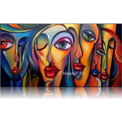 100% Hand painted Textur oil painting abstract Canvas painting Famous artist Picasso Guernica art picture decoration painting