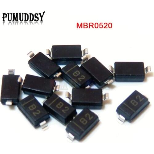 100PCS MBR0520LT1G SOD123 MBR0520 SOD Surface Mount Schottky Power Rectifier New And Original