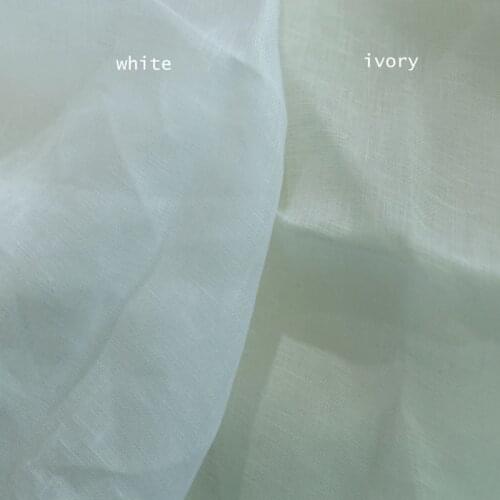 2 Meters Super Width 274 cm 100% Linen Gauze Fabric For Curtains 108 Inches Wide White Ivory Natural Colors For Sample Test