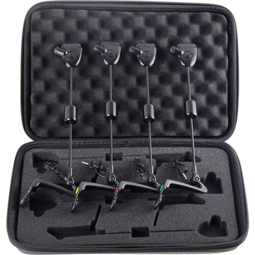 4Pcs/Set universal 4 LED Color Indicator Bite Alarm Fishing Swinger Set with Storage Pouch for all kinds of bite alarms