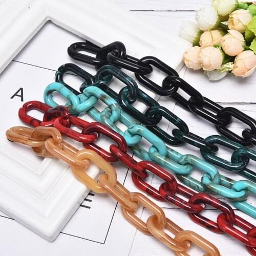 50cm Acrylic Plastic Link Chain Row Oval Chain DIY Necklace Bracelet MultiColor
