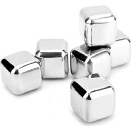 6pcs/pack Stainless steel whisky ice cubes for bar KTV beer tools wiskey wine beer cooler party birthday gift