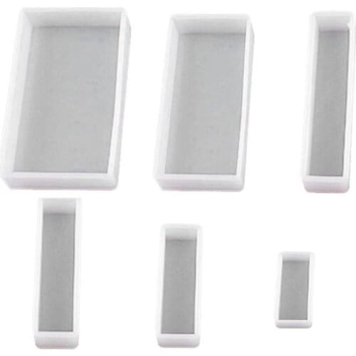 6 Style Square Resin Mold Diy Transparency Flexible Silicone Molds For Coaster,Casting With Resin,Concrete,Cement And Polymer