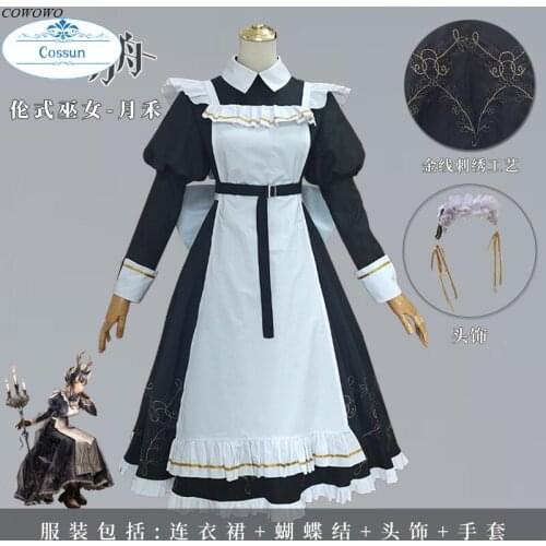 Anime! Arknights Tsukinogi Londinium Style Miko Maid Dress Lovely Uniform Halloween Party Role Play Outfit For Women 2021 NEW