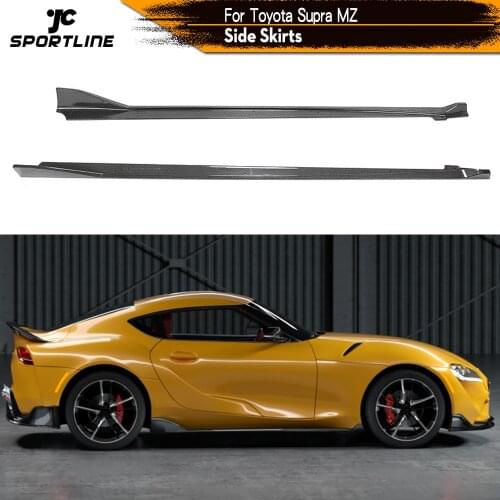 Car Side Skirts Skirts Body Kits for Toyota Supra MZ 2019 2020 Side Door Bumper Extenstion Lip Apron Protector Carbon Fiber