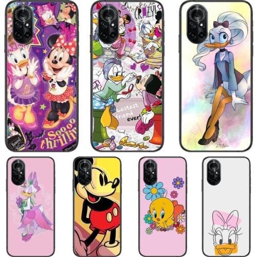 Mickey Friends Clear Phone Case For Huawei Honor 20 10 9 8A 7 5T X Pro Lite 5G Black Etui Coque Hoesjes Comic Fash design