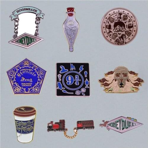 Honeydukeees Enamel Pin Hogsmeadee wizarding Sweet Pentagon Badge Candy Jar Brooch Childrens Fashion Jewelry Gifts
