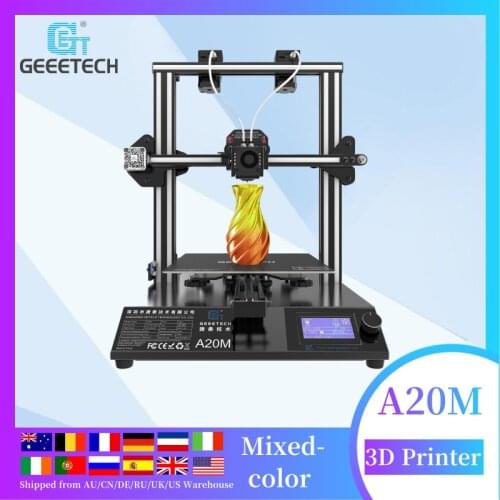 Geeetech 3D Printer A20M 2 in 1 Out Fast Assembly 3d printer large TF Card Color Mixer Rugged Base With Automatic Leveling 3d