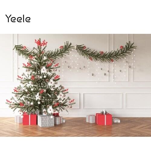 Yeele Interior Christmas Tree Photocall Wooden Floor Photography Backdrop Photographic Decoration Backgrounds For Photo Studio