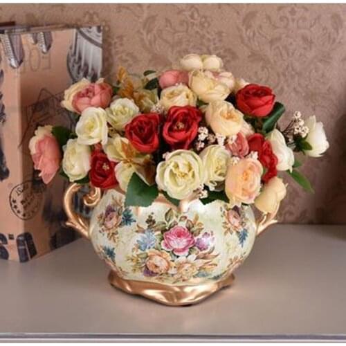 Idyllic flower and bird ceramic vase, creative home office restaurant bar desktop decoration craft, Christmas wedding gift