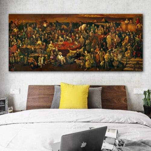 Famous Artwork Discussing Divine Comedy Oil Painting on Canvas Posters and Prints Cuadros Wall Art Pictures For Living Room