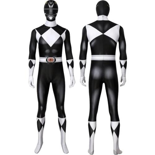 Adult Ranger Superheroes Goushi Black Ranger Jumpsuit Cosplay Costume Halloween Masquerade Cool Bodysuit With Mask