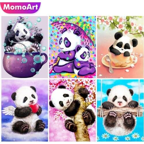 MomoArt 5D DIY Diamond Embroidery Panda Hobbies And Crafts Diamond Painting Animal Full Square Round Drill Home Decorations