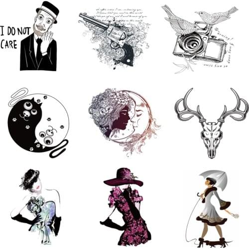 Iron-on Transfers for Clothing Ironing Patches for Clothes Stickers Diy Fashion Patch Fusible Transfer Vinyl Adhesive Stripe C